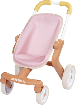 Коляска для ляльки Smoby Toys Baby Nurse Прогулянка з поворотними колесами Теракотова пудра 49х38х53 см (7600251224)