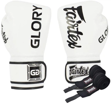 Боксерські рукавиці Fairtex BGVG1 White 10 унцій (бинти в комплекті)