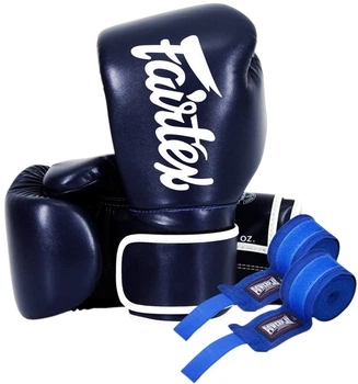 Боксерські рукавиці Fairtex BGV14 Blue 14 унцій (бинти в комплекті)