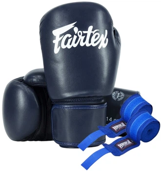 Боксерські рукавиці Fairtex BGV27 Blue 14 унцій (бинти в комплекті)