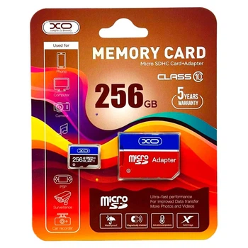 Карта памяти XO microSDXC 256Gb (UHS-1 U3) (Class 10) (R-90 Mb/s, W-30 Mb/s) для видео Full HD + Adapter SD
