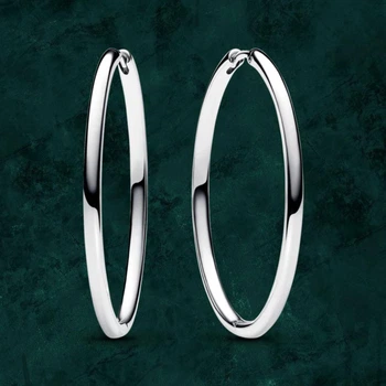 Серебряные сережки хупи для бусин Pandora (Пандора) 293336c00