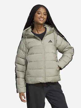 Пуховик зимовий короткий жіночий Adidas Essentials Climawarm 3-Stripes JV7761 XS Сріблястий (4068811767136)