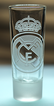 Стеклянная рюмка 60мл Реал Мадрид Real Madrid с гравировкой подарок для фаната стопка футбольная стопка