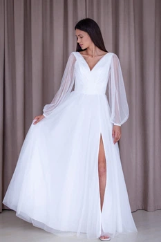 Белое длинное вечернее платье Lolita L/XL молочный 43449521