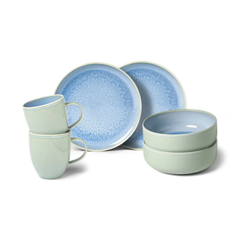 Набір столового посуду для сніданку Villeroy & Boch Crafted Blueberry 6 предметів на 2 персони порцеляна бірюзовий