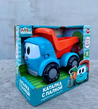 Грузовичок Льова с музыкой игрушка каталка с палкой каталкой 20см