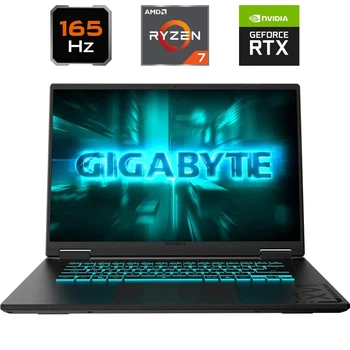 Игровой ноутбук Gigabyte Gaming A16 (3VHK3EE893SD) / 16" (1920x1200) IPS / AMD Ryzen 7 260 (8 (16) ядер по 3.8 - 5.1 GHz) / 16 GB DDR5 / 512 GB SSD / nVidia GeForce RTX 5060, 8 GB GDDR7, 128-bit / WebCam