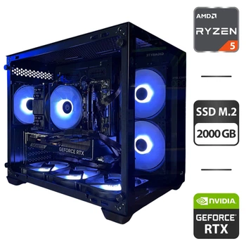 Сборка под заказ: игровой ПК AeroCool Dryft Mini Tower / AMD Ryzen 5 7500F (6 (12) ядер по 3.7 - 5.0 GHz) / 32 GB DDR5 / 2000 GB SSD M.2 / nVidia GeForce RTX 5070, 12 GB GDDR7, 192-bit / 750W