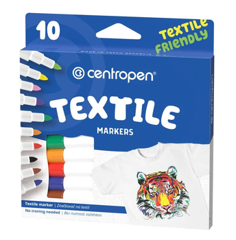 Фломастери CENTROPEN Textile 10кол. 2739 2мм для тканини /2739.10/