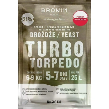 Дрожжи Turbo Torpedo Browin ДМ403131 сухие спиртовые дрожжи, 100 г, для сахара, фруктов и зерновых, брожение 5–7 дней