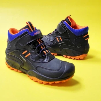 Дитячі черевики утеплені Geox Savage Waterproof 31 black\orange J261WB