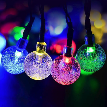 Уличная солнечная гирлянда Шарики 12 м, 100 LED, RGB