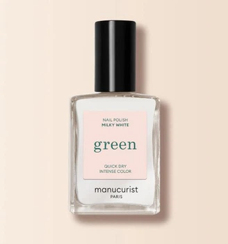 Лак для ногтей Manucurist Green — нежный молочный оттенок Milky White, лёгкий полупрозрачный эффект, 15мл