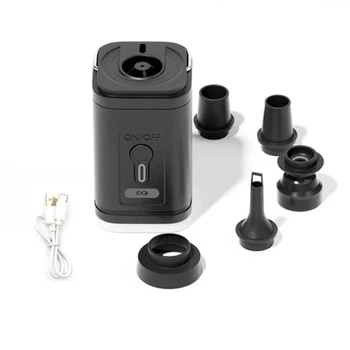 Портативный аккумуляторный насос EAFC Black 3in1 фонарь/насос/вакумулятор с насадками