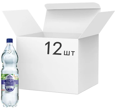 Упаковка минеральной природной столовой газированной воды Софія Київська 1.5 л х 12 бутылок (4820199590375)