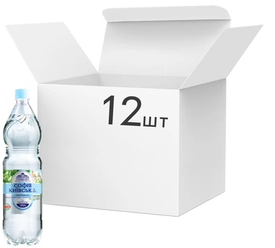 Упаковка минеральной природной столовой негазированной воды Софія Київська 1.5 л х 12 бутылок (4820199590474)
