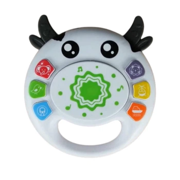 Детский интерактивный барабан WToys 84480 — сказки, стихи, песенки и звуки животных, белый