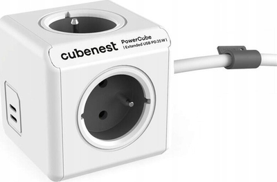 Розгалужувач мережі Cubenest PowerCube Extended USB C+C PD 35W Gray (PC435GY)