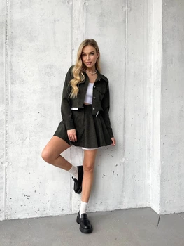 Женский костюм (жакет + юбка-шорты) Fashion 9ANN_1647Grafit M Темно-серый (2000000955322)