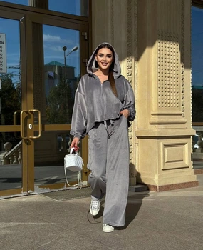 Жіночий костюм (брюки, кофта, топ) Fashion 1206PP_044Grey M Сірий (2000000940465)