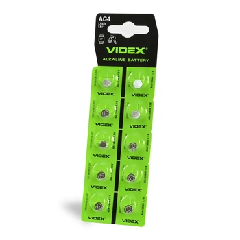 Батарейка лужна Videx AG 4 (LR626) BLISTER CARD 10 pcs
