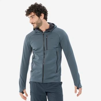 Чоловіча кофта флісова QUECHUA MH520 для туризму зелена S