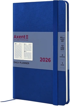 Щоденник Axent 2026 Partner Strong 145x210 мм 168 аркушів Класичний синій (8819-26-38-A)