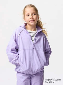 Детская ветровка для девочки Uniqlo 240074326 134 см Сиреневая (1159843477)