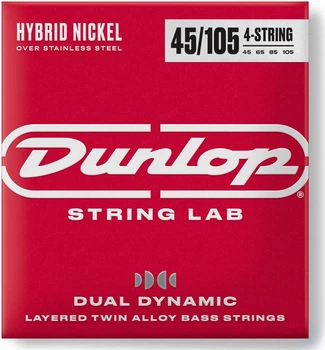 Струни для бас-гітари Dunlop DBHYN45105 Dual Dynamic Layered Twin Alloy Hybrid Wound Nickel Bass Strings 45-105
