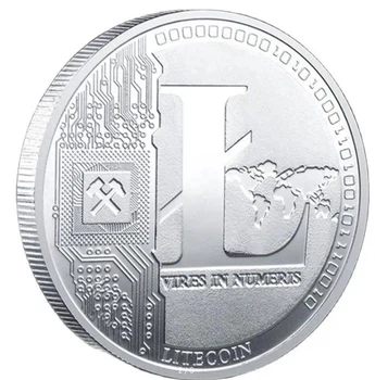 Сувенирная монета LITECOIN Лайткоин в пластиковой прозрачной коробке/чехле (530284940) Серебро