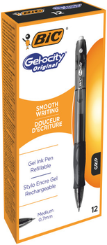 Zestaw długopisów żelowych BIC Gelocity Original 12 szt Czarnych (3086126600659)