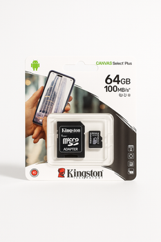 Карта памяти Kingston microSDXC 64GB Canvas Select Plus Class 10 UHS-I U1 V10 A1 (SDCS2/64GBSP)