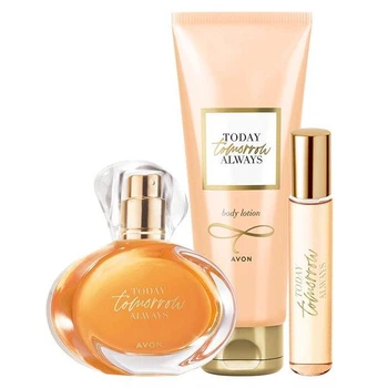 Подарочный набор 3-в-1 Avon Today Tomorrow Always для Нее: Парфюмерная вода Avon TTA Tomorrow (Тудей, Туморов, Олвейс) 50 мл + Мини-аромат TTA Tomorrow 10 мл + Парфюмированный лосьон для тела TTA Tomorrow 125 мл