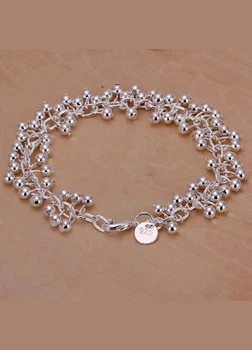 Браслет женский с бусинками Fashion Jewelry Серебристый 18034