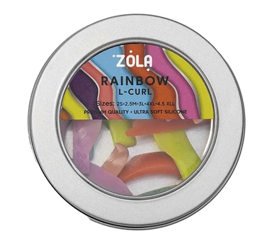 ZOLA Валики для ламінування Rainbow L-Curl (2S,2.5M,3L,4XL,4.5XLL), 5 пар