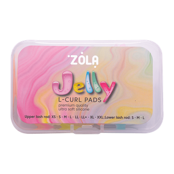 ZOLA Валики для ламінування Jelly L-Curl для верхніх (XS, S, M, L, LL, LL+, XL, XXL), 8 парта нижніх вій (S, M, L), 3 пари