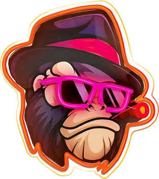 Dekoracyjny neon LED szyld Forever Light GANGSTA MONKEY 35 x 31 cm (RTV100239)