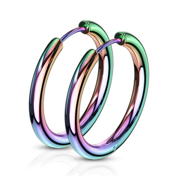 Серьги-кольца Spikes SE3065W-16 из стали разноцветные (Диаметр: 16мм)
