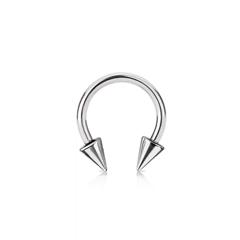Циркуляр (подкова) из стали с шипами с внешней резьбой Spikes HS02-1612 для пирсинга (1,2мм 12мм)
