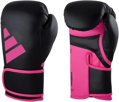 Боксерские перчатки Adidas Speed 165 с лицензией WAKO | черно/розовый | Adidas ADISBG165WK 10 OZ