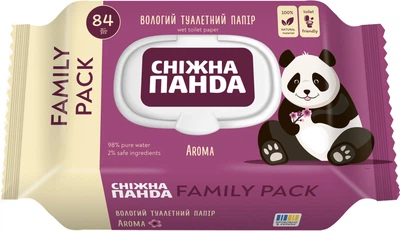 Вологий туалетний папір Сніжна панда Aroma 84 аркуші (4820183972712)