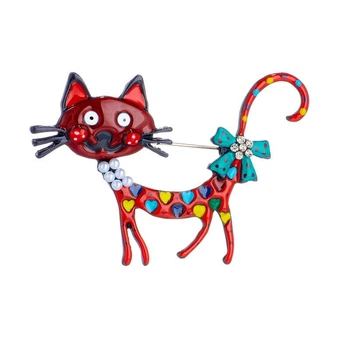 Брошь "Котик", брошь булавка, красная (494693354)