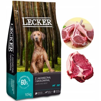 Сухой корм для собак Lecker премиум с говядиной и ягнёнком 10кг