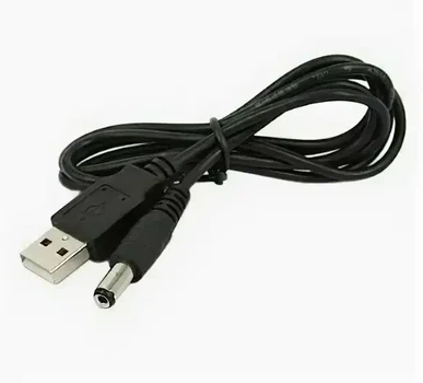 Кабель живлення, зарядки, USB до DC5.5х2.1, 1 метр – чорний