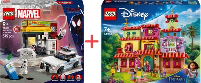 Набір конструкторів LEGO Marvel Всесвіт-павук: Майлз Моралес проти Плями 254 деталі + Disney Encanto Чарівний будинок Мадригал 1560 деталей (76311_43245)