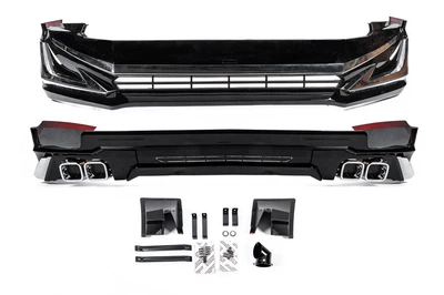 Накладки на бампер Modelista V3-LED для Toyota Land Cruiser Prado 150 (2017), білі накладки на бампер.