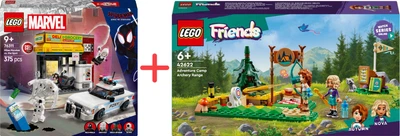 Набір конструкторів LEGO Marvel Всесвіт-павук: Майлз Моралес проти Плями 254 деталі + Friends Стрільбище в пригодницькому таборі 157 деталей (76311_42622)