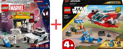 Набір конструкторів LEGO Marvel Всесвіт-павук: Майлз Моралес проти Плями 254 деталі + Star Wars Багряний вогняний яструб 136 деталей (76311_75384)