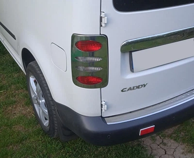 Накладки на задние стоп-сигналы V2 (2 шт, нержавеющая сталь) Carmos для Volkswagen Caddy 2010-2015 годов.